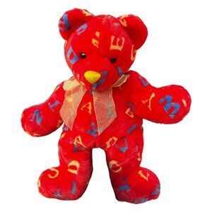 Vintage 2000 Mary Meyer Alphabet Plush Red Bear Letters 16 Inch Toy Gift Stuffed